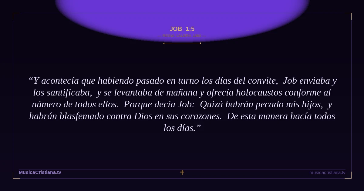 Job 1:5 — Biblia Reina Valera 1960 — MusicaCristiana.tv