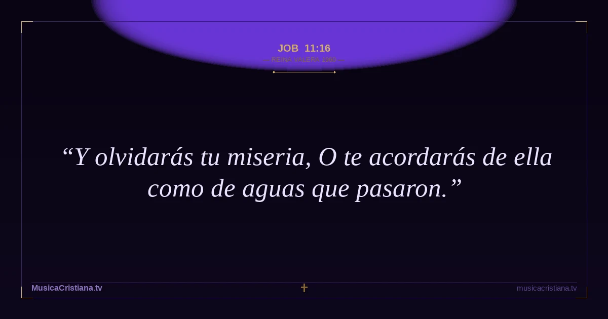 Job 11:16 — Biblia Reina Valera 1960 — MusicaCristiana.tv