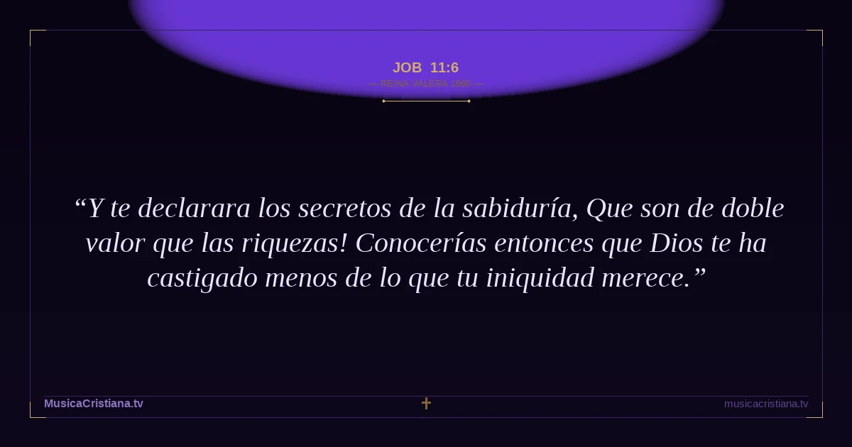 Job 11:6 — Biblia Reina Valera 1960 — MusicaCristiana.tv