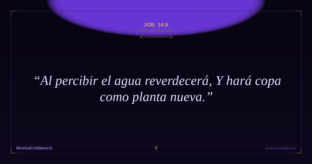 Job 14:9 — Biblia Reina Valera 1960 — MusicaCristiana.tv