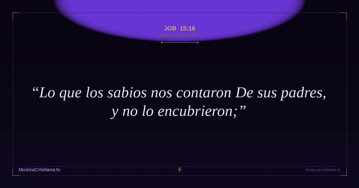 Job 15:18 — Biblia Reina Valera 1960 — MusicaCristiana.tv