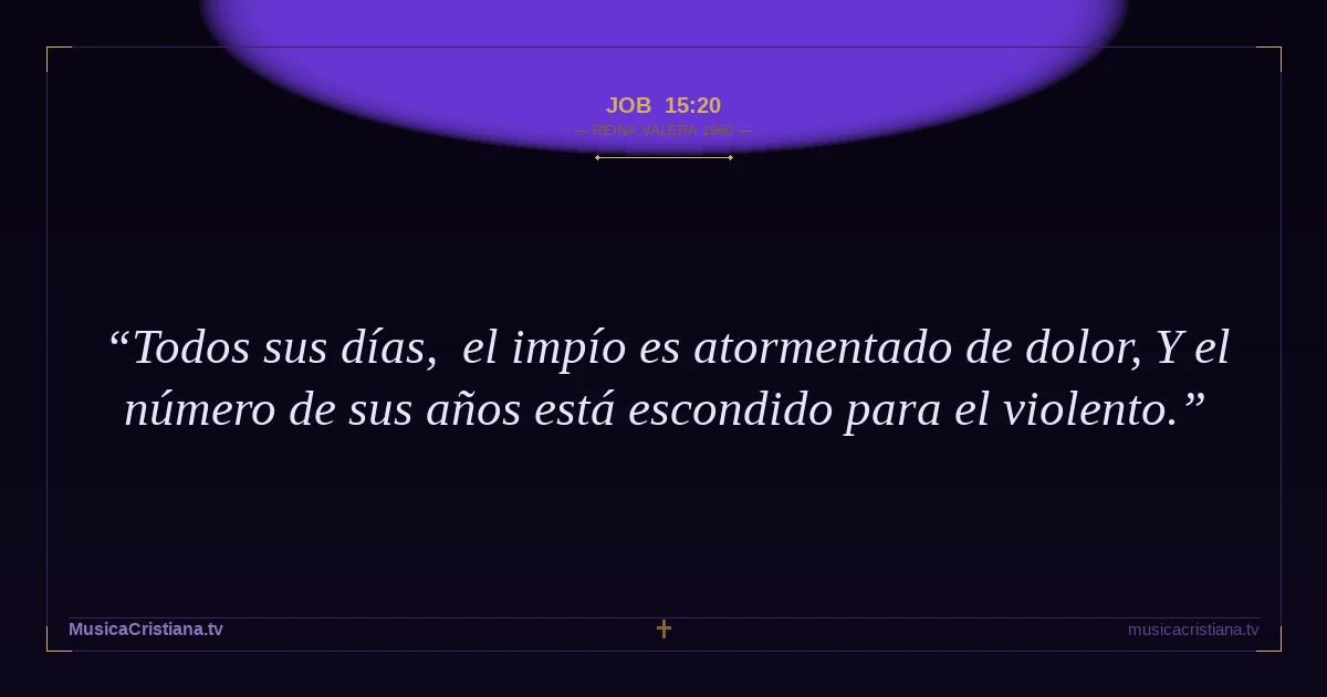 Job 15:20 — Biblia Reina Valera 1960 — MusicaCristiana.tv