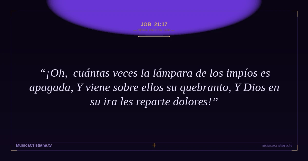 Job 21:17 — Biblia Reina Valera 1960 — MusicaCristiana.tv