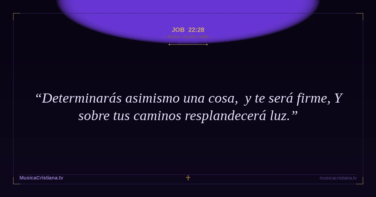 Job 22:28 — Biblia Reina Valera 1960 — MusicaCristiana.tv