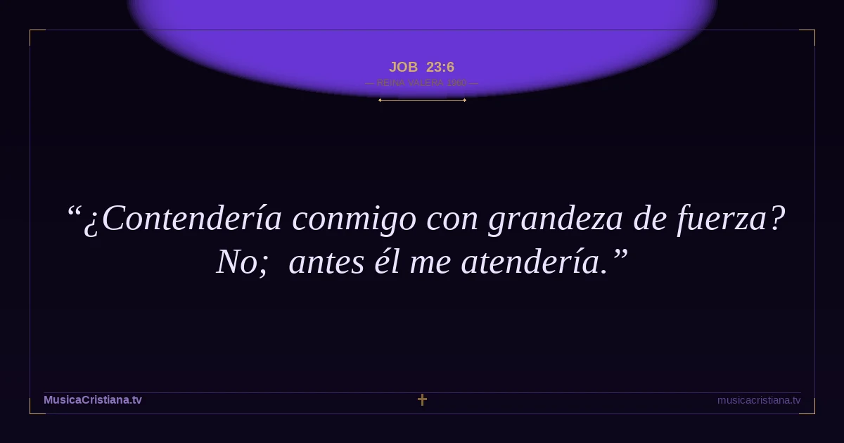 Job 23:6 — Biblia Reina Valera 1960 — MusicaCristiana.tv