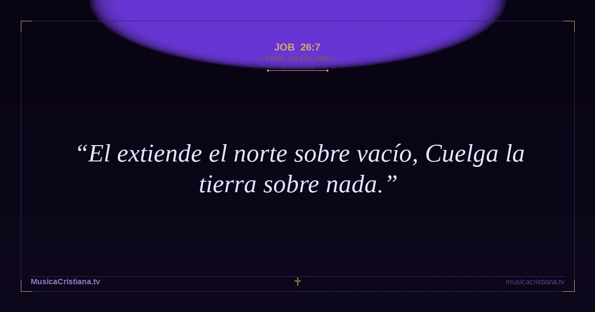 Job 26:7 — Biblia Reina Valera 1960 — MusicaCristiana.tv