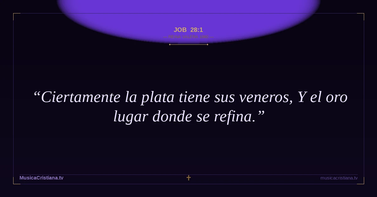 Job 28:1 — Biblia Reina Valera 1960 — MusicaCristiana.tv
