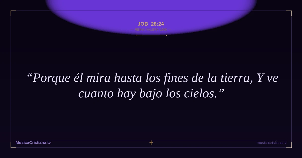 Job 28:24 — Biblia Reina Valera 1960 — MusicaCristiana.tv