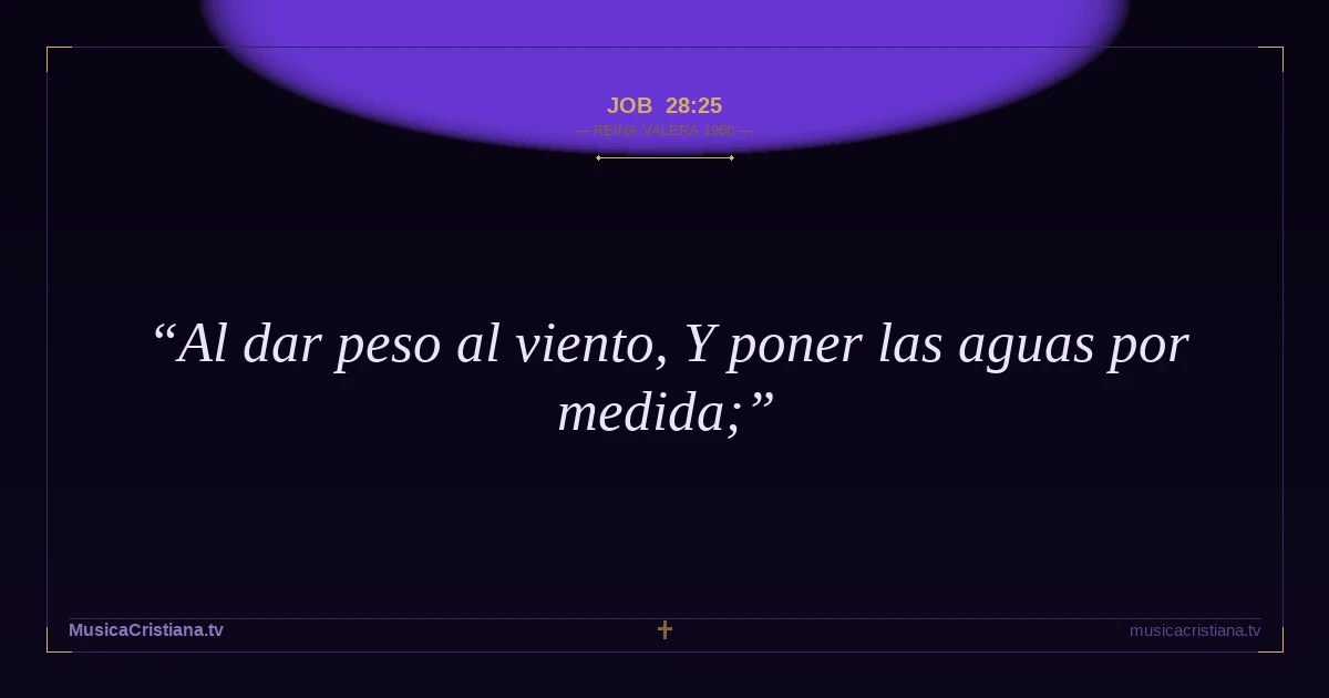 Job 28:25 — Biblia Reina Valera 1960 — MusicaCristiana.tv
