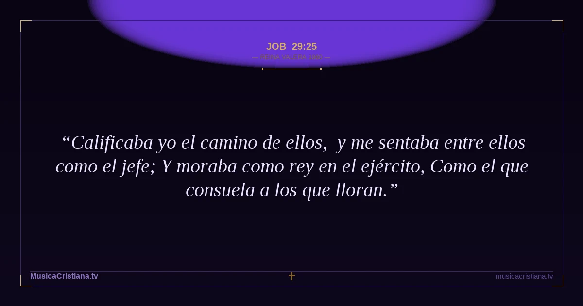 Job 29:25 — Biblia Reina Valera 1960 — MusicaCristiana.tv