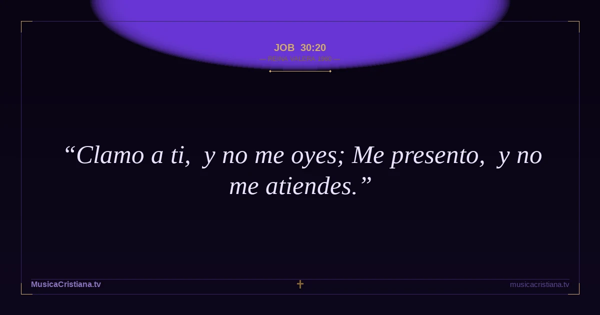Job 30:20 — Biblia Reina Valera 1960 — MusicaCristiana.tv