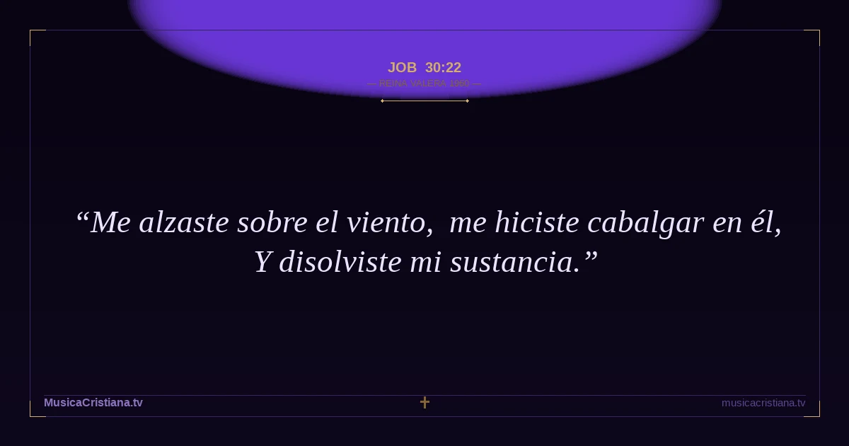 Job 30:22 — Biblia Reina Valera 1960 — MusicaCristiana.tv