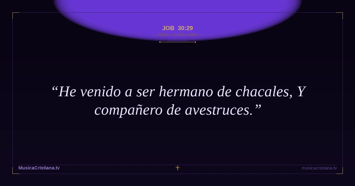 Job 30:29 — Biblia Reina Valera 1960 — MusicaCristiana.tv