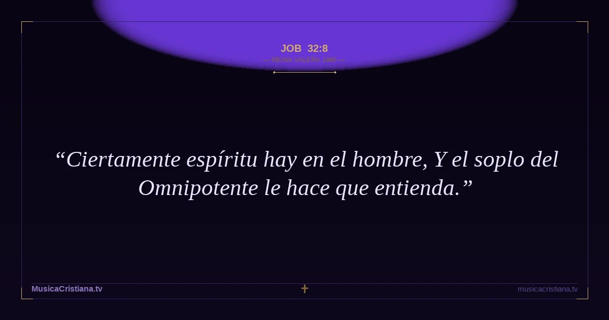 Job 32:8 — Biblia Reina Valera 1960 — MusicaCristiana.tv