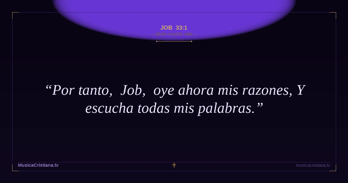 Job 33:1 — Biblia Reina Valera 1960 — MusicaCristiana.tv