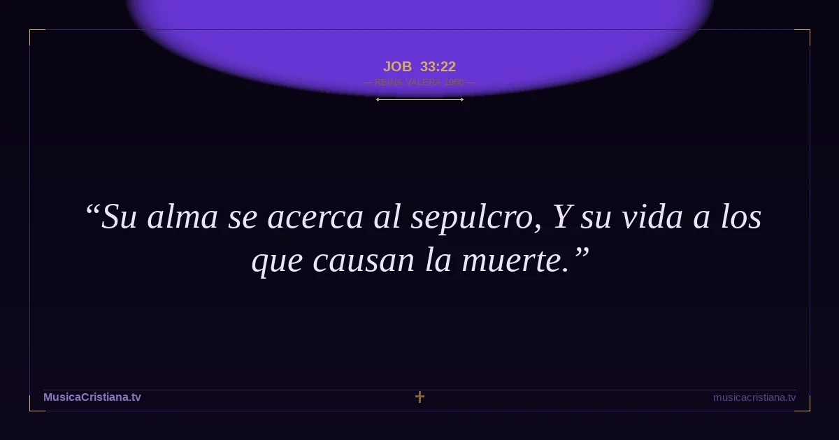 Job 33:22 — Biblia Reina Valera 1960 — MusicaCristiana.tv
