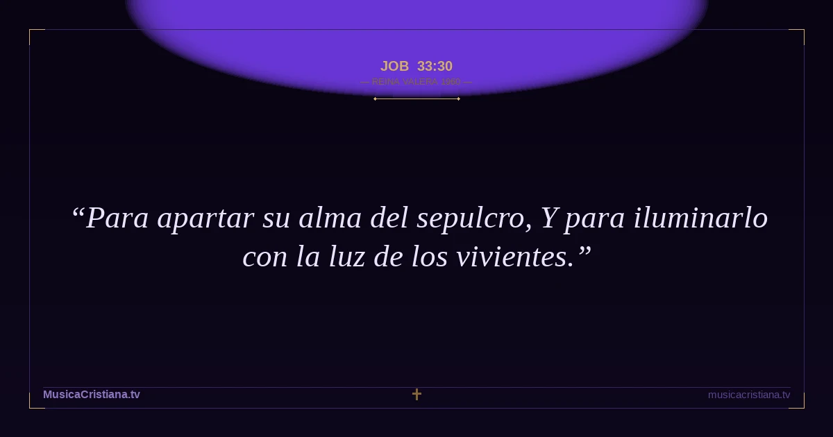 Job 33:30 — Biblia Reina Valera 1960 — MusicaCristiana.tv
