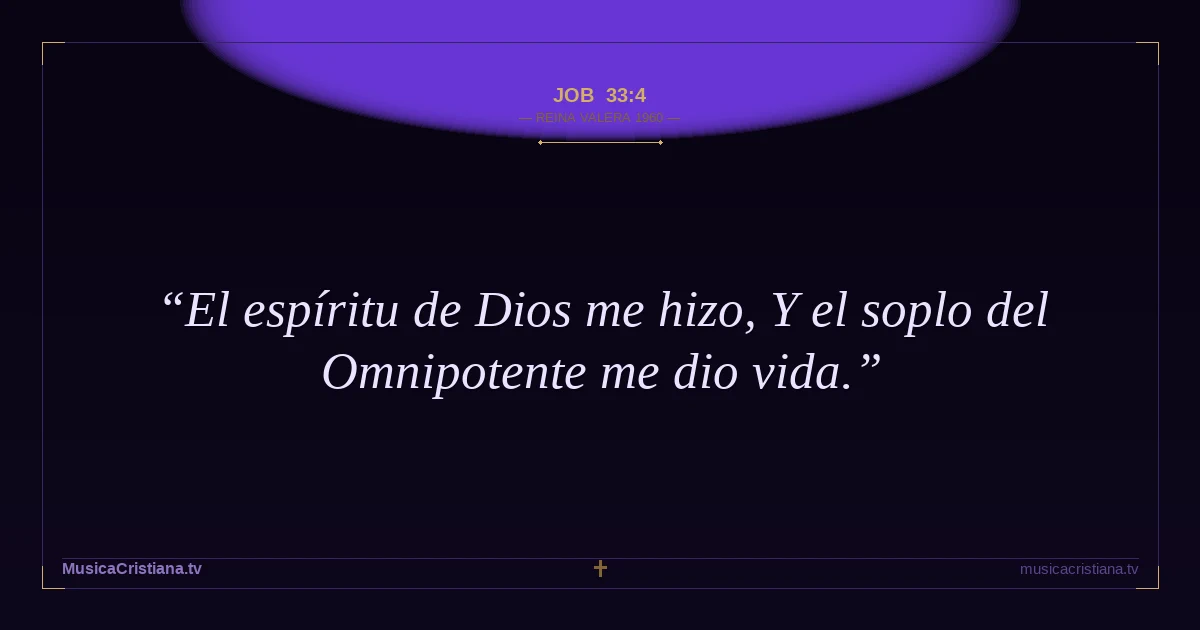 Job 33:4 — Biblia Reina Valera 1960 — MusicaCristiana.tv