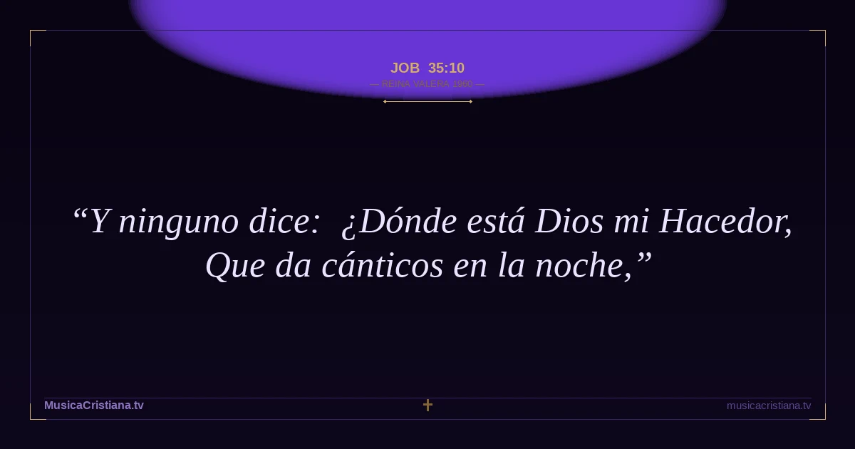 Job 35:10 — Biblia Reina Valera 1960 — MusicaCristiana.tv