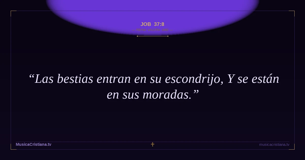 Job 37:8 — Biblia Reina Valera 1960 — MusicaCristiana.tv