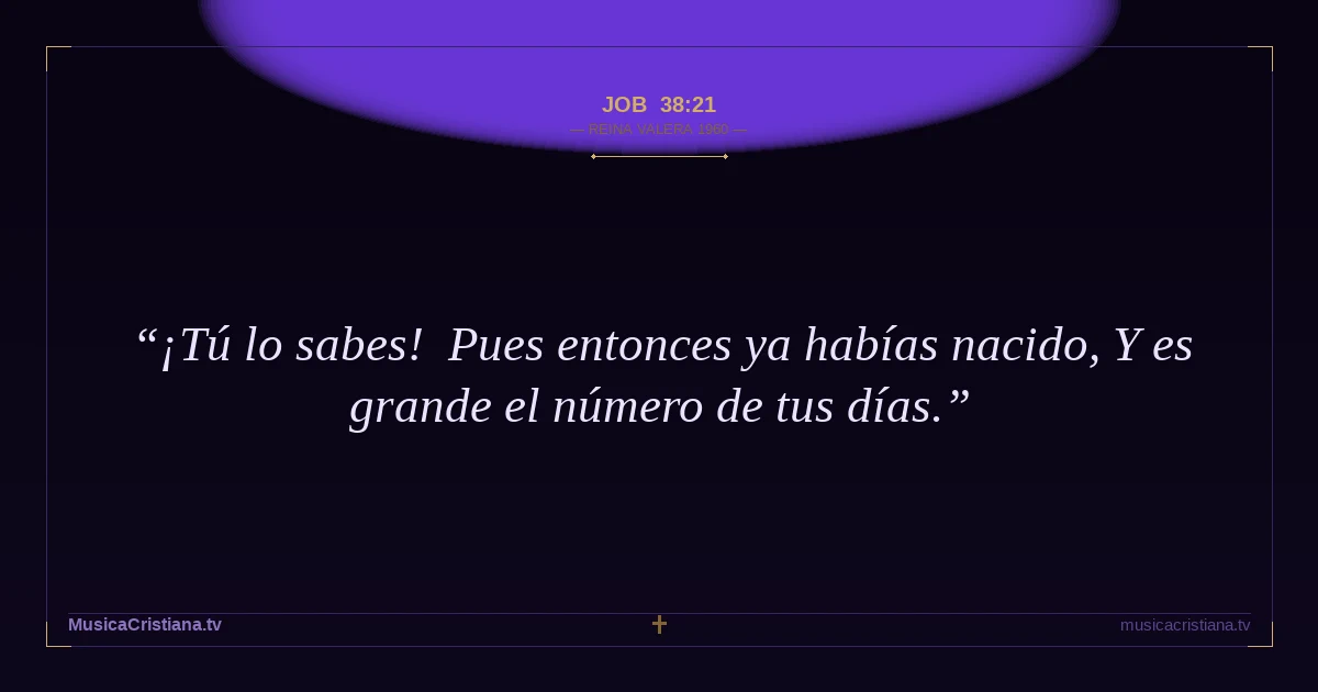 Job 38:21 — Biblia Reina Valera 1960 — MusicaCristiana.tv