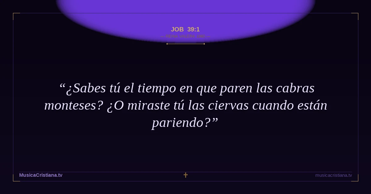 Job 39:1 — Biblia Reina Valera 1960 — MusicaCristiana.tv