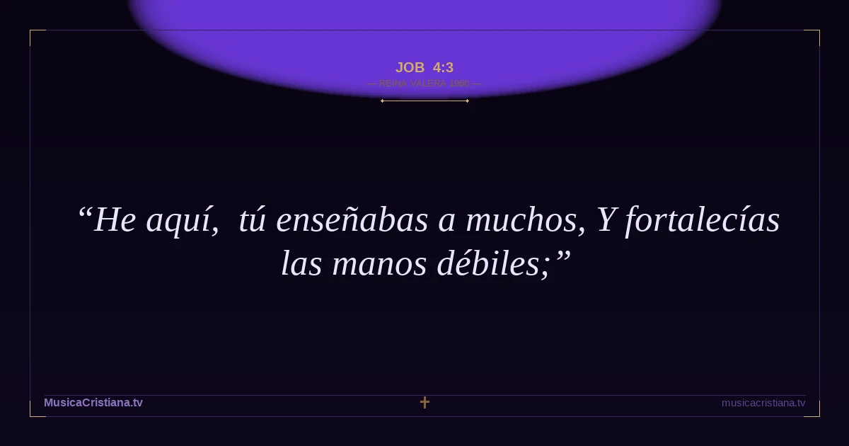 Job 4:3 — Biblia Reina Valera 1960 — MusicaCristiana.tv