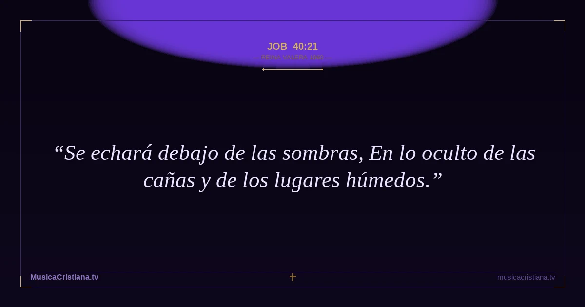 Job 40:21 — Biblia Reina Valera 1960 — MusicaCristiana.tv