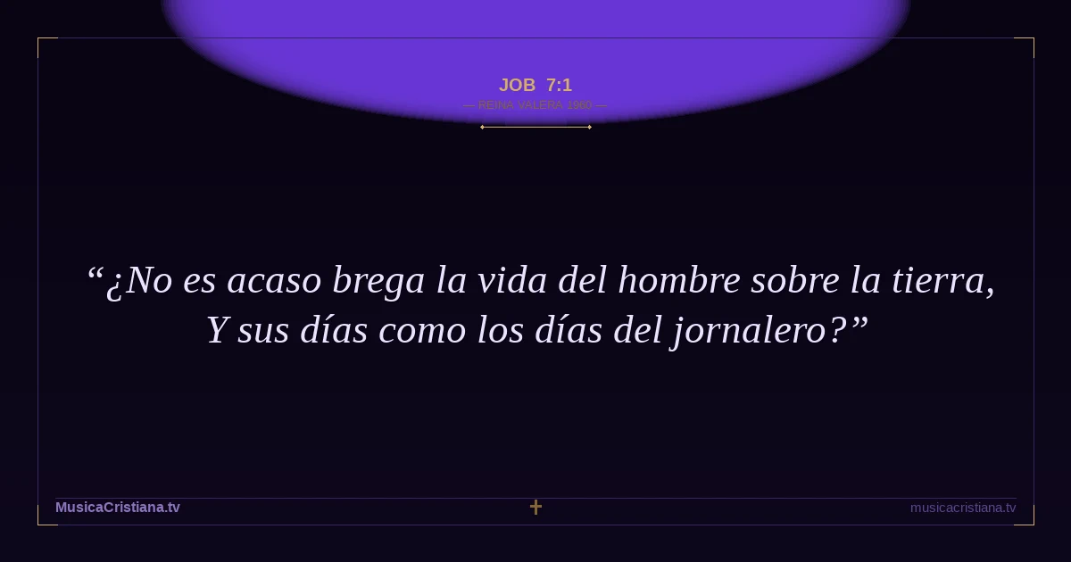 Job 7:1 — Biblia Reina Valera 1960 — MusicaCristiana.tv