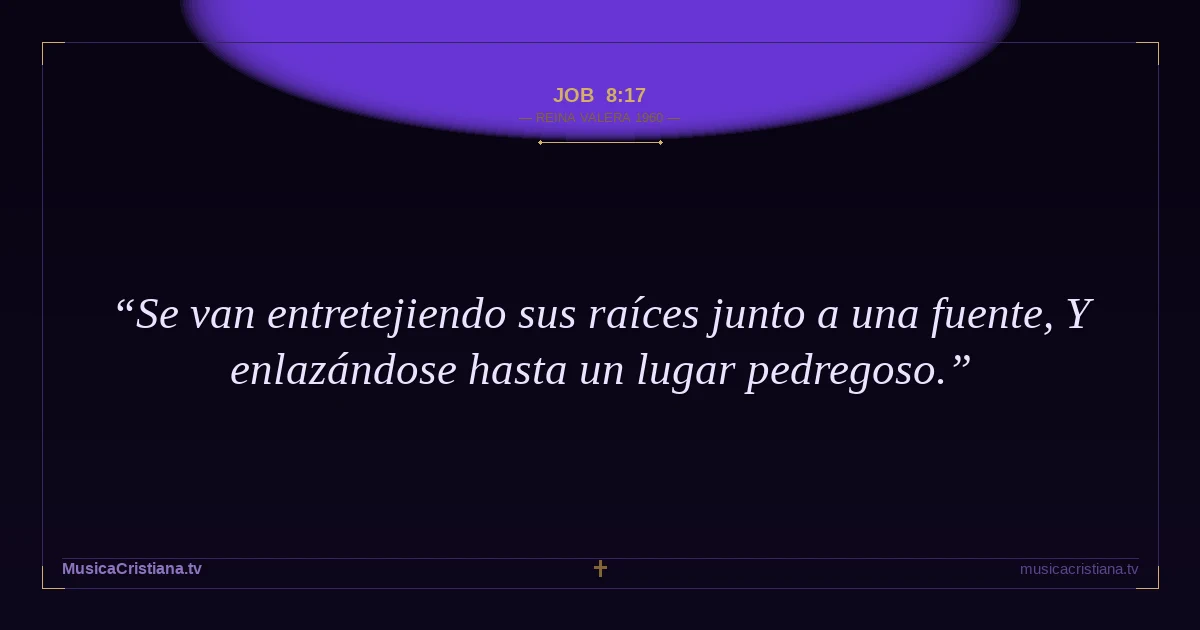Job 8:17 — Biblia Reina Valera 1960 — MusicaCristiana.tv