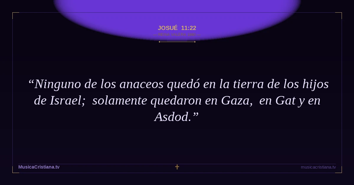 Josué 11:22 — Biblia Reina Valera 1960 — MusicaCristiana.tv