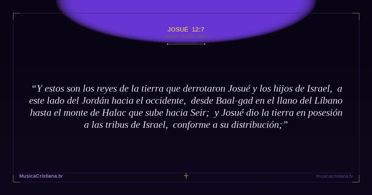 Josué 12:7 — Biblia Reina Valera 1960 — MusicaCristiana.tv