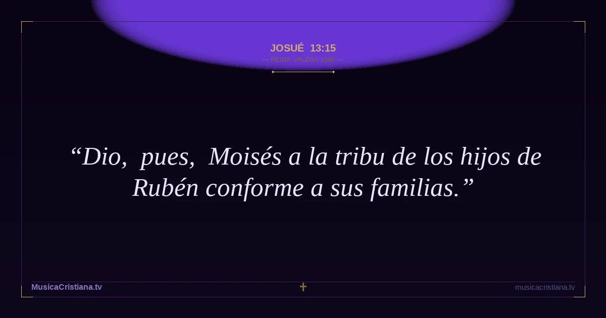Josué 13:15 — Biblia Reina Valera 1960 — MusicaCristiana.tv