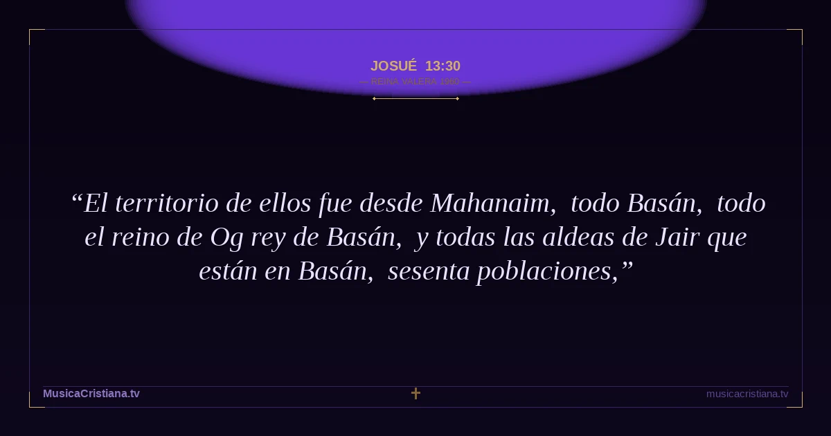 Josué 13:30 — Biblia Reina Valera 1960 — MusicaCristiana.tv