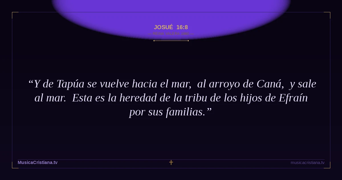 Josué 16:8 — Biblia Reina Valera 1960 — MusicaCristiana.tv