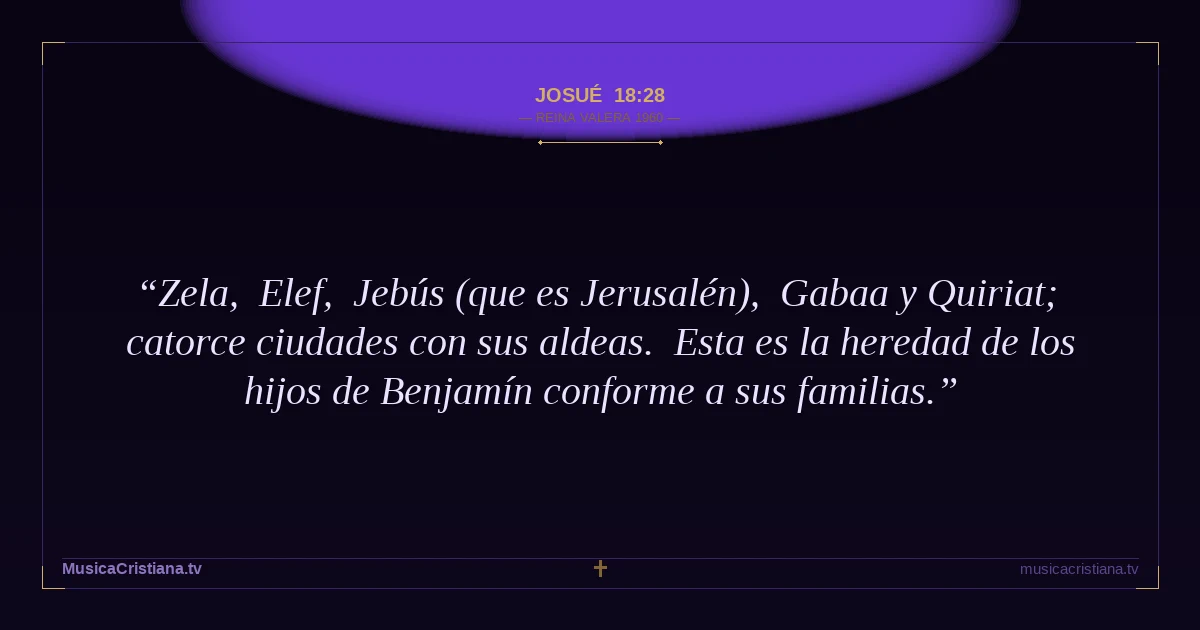 Josué 18:28 — Biblia Reina Valera 1960 — MusicaCristiana.tv