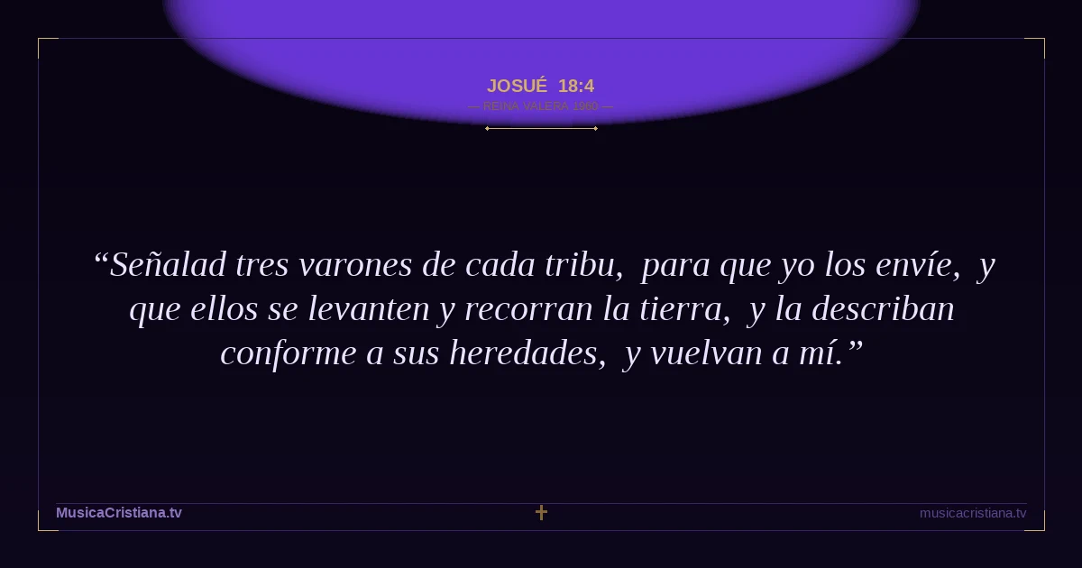 Josué 18:4 — Biblia Reina Valera 1960 — MusicaCristiana.tv