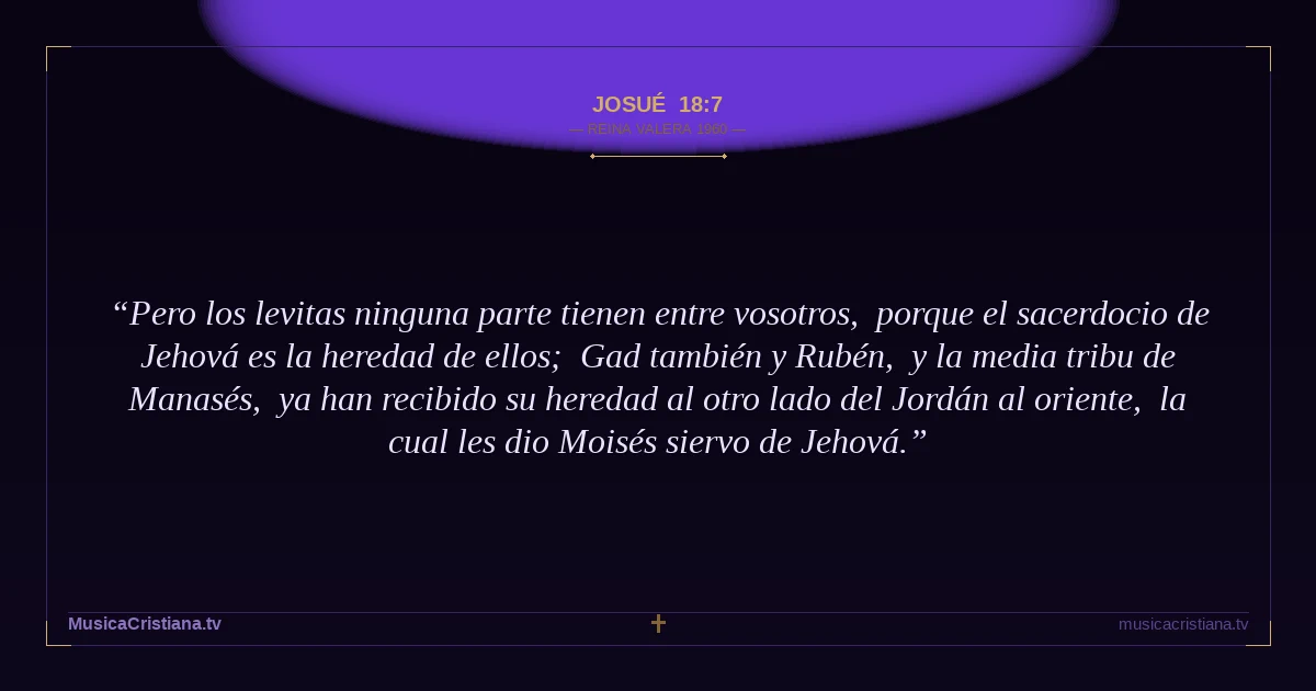 Josué 18:7 — Biblia Reina Valera 1960 — MusicaCristiana.tv