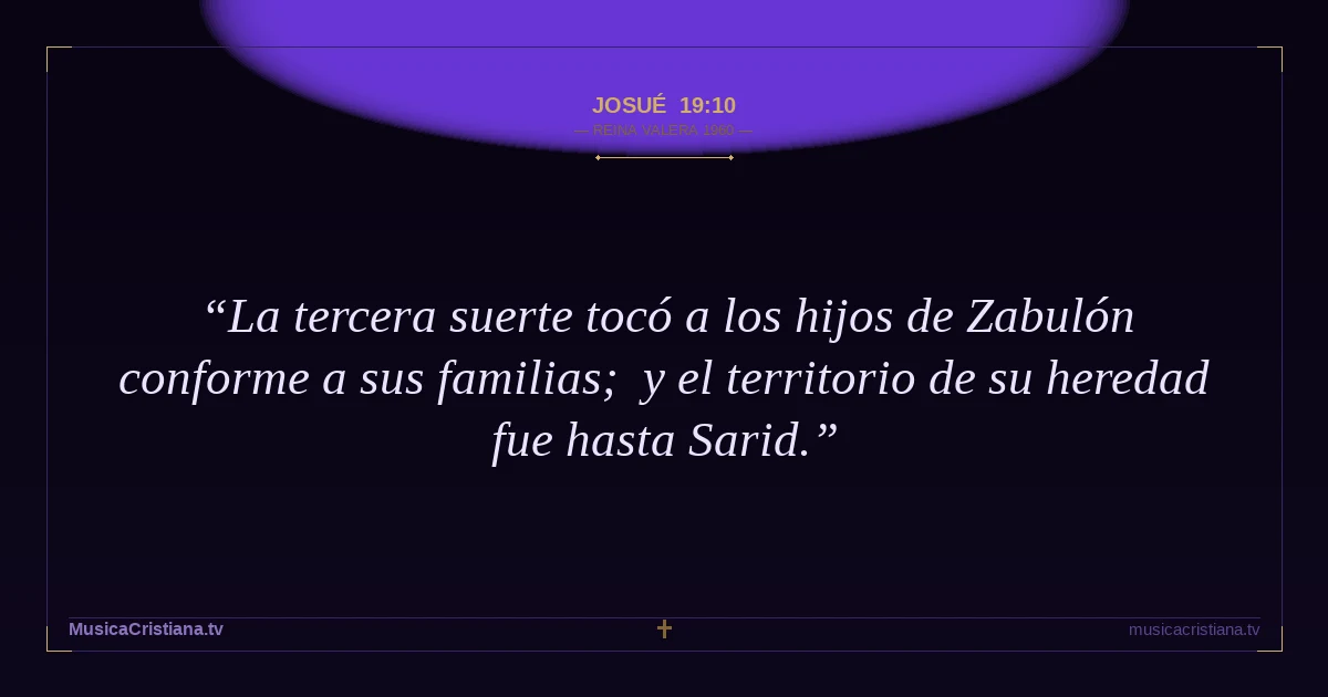 Josué 19:10 — Biblia Reina Valera 1960 — MusicaCristiana.tv
