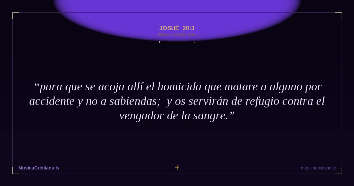 Josué 20:3 — Biblia Reina Valera 1960 — MusicaCristiana.tv