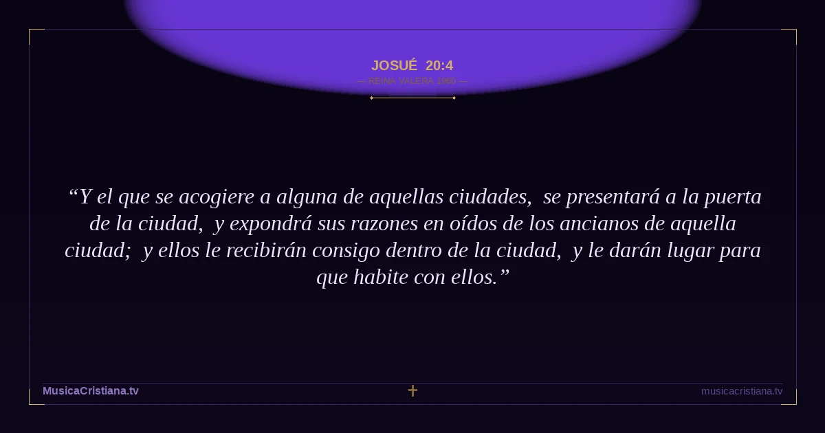 Josué 20:4 — Biblia Reina Valera 1960 — MusicaCristiana.tv