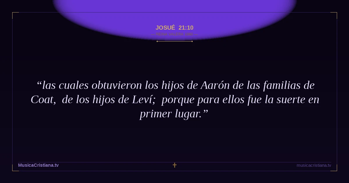 Josué 21:10 — Biblia Reina Valera 1960 — MusicaCristiana.tv