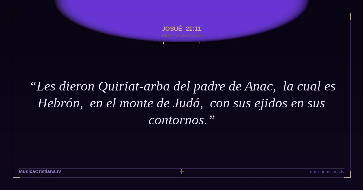Josué 21:11 — Biblia Reina Valera 1960 — MusicaCristiana.tv