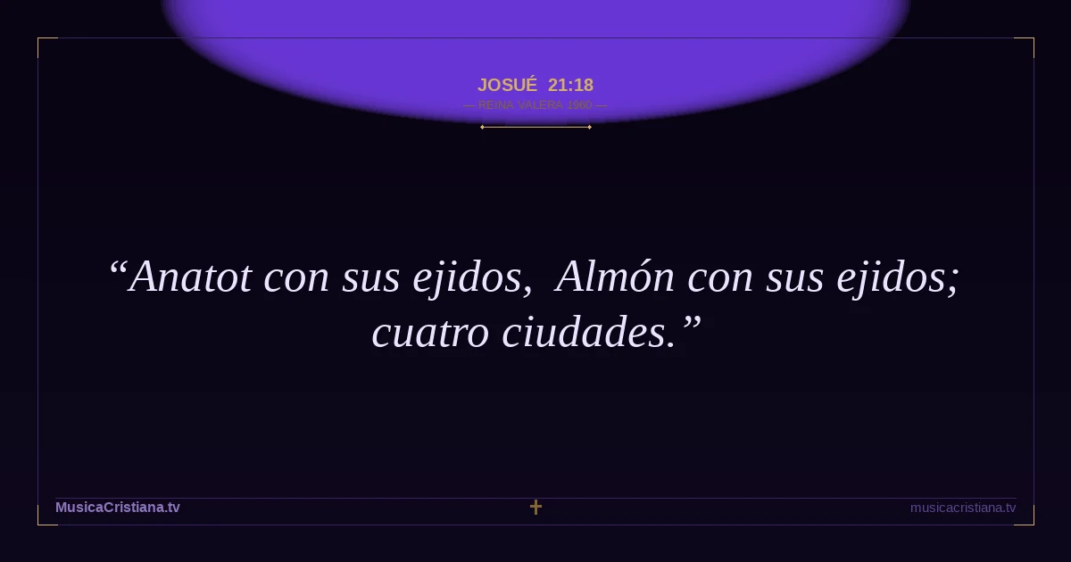 Josué 21:18 — Biblia Reina Valera 1960 — MusicaCristiana.tv