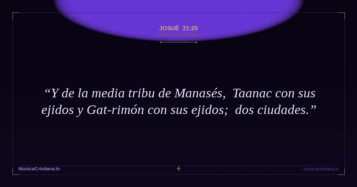 Josué 21:25 — Biblia Reina Valera 1960 — MusicaCristiana.tv