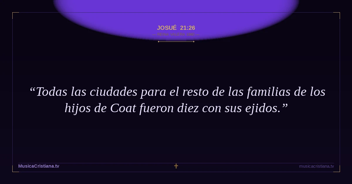 Josué 21:26 — Biblia Reina Valera 1960 — MusicaCristiana.tv