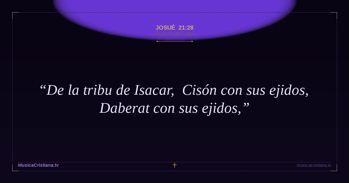 Josué 21:28 — Biblia Reina Valera 1960 — MusicaCristiana.tv