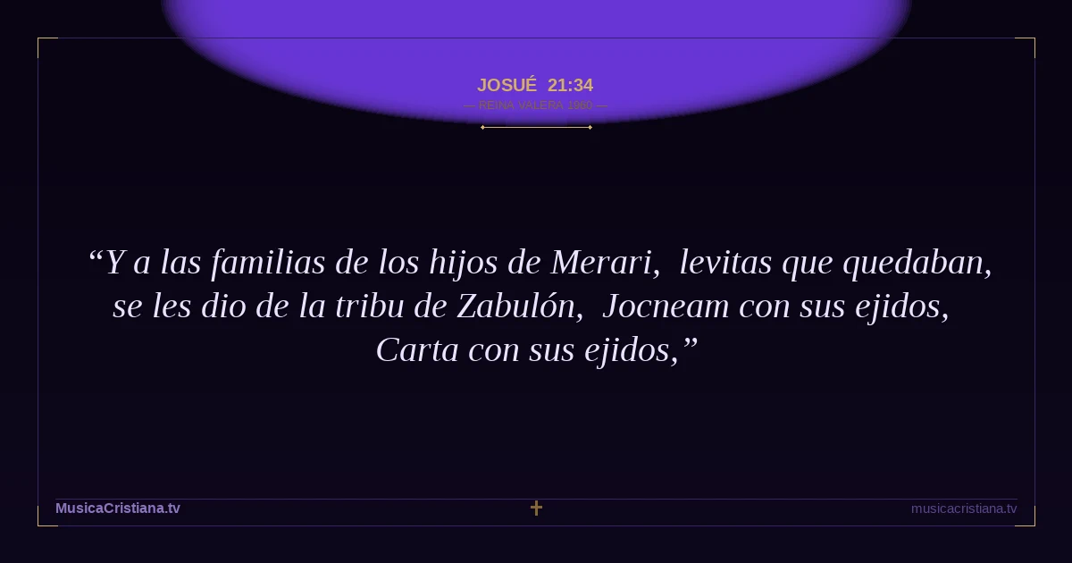 Josué 21:34 — Biblia Reina Valera 1960 — MusicaCristiana.tv