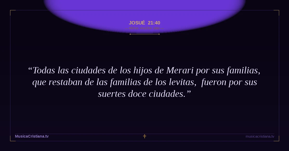Josué 21:40 — Biblia Reina Valera 1960 — MusicaCristiana.tv