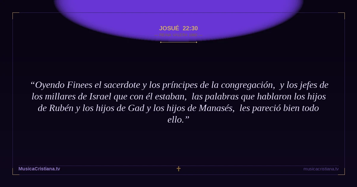 Josué 22:30 — Biblia Reina Valera 1960 — MusicaCristiana.tv